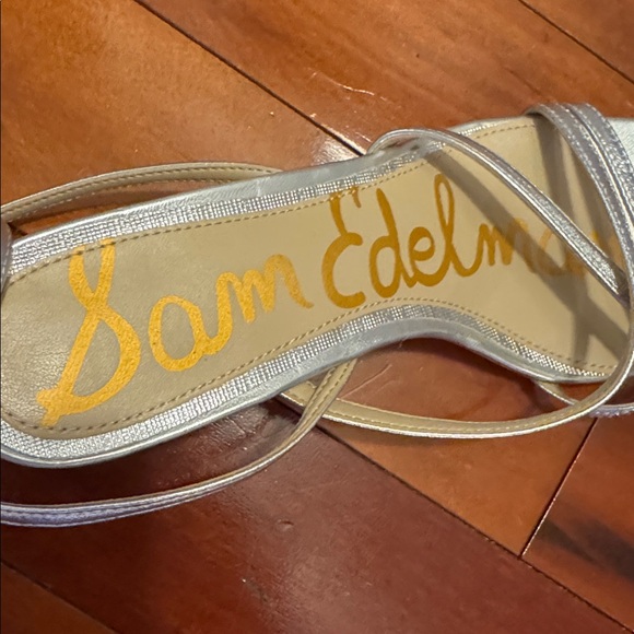 Sam Edelman Silver Block Heel Sandals - Picture 2 of 10